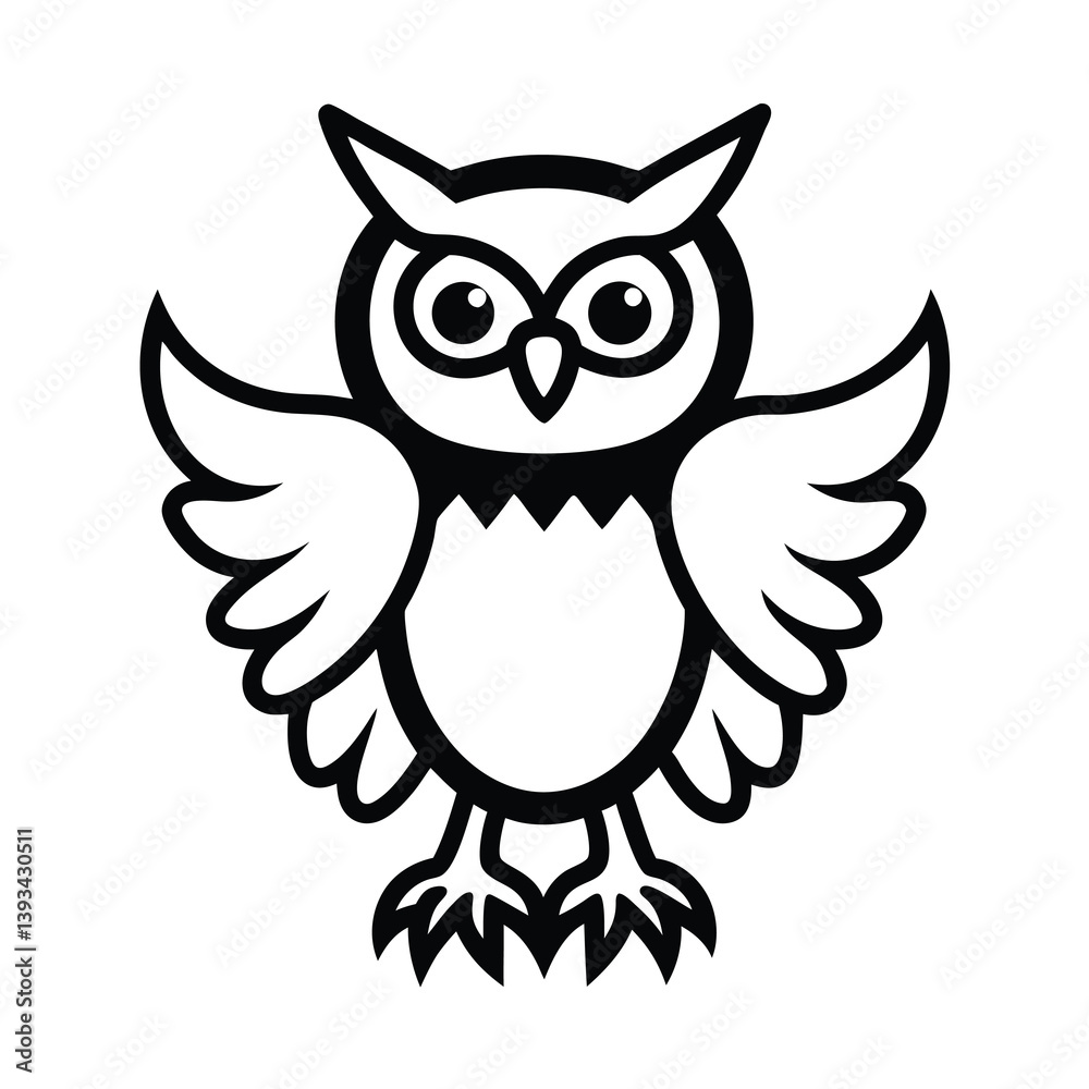 Fototapeta premium owl on white background