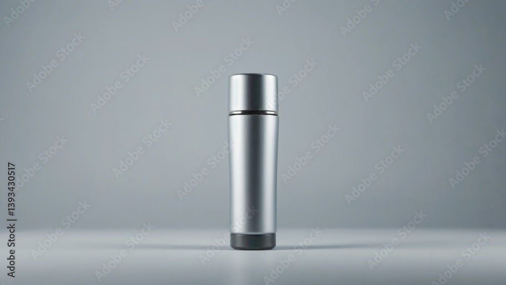A single bottle of liquid sits on a table