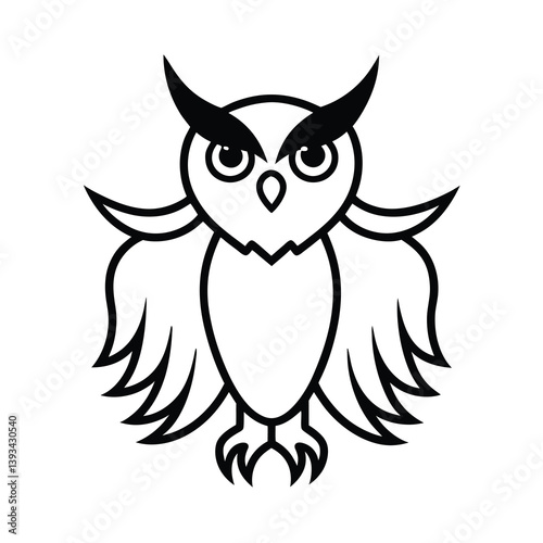 owl on white background