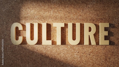 Obraz na płótnie A close-up view of the word 'culture' on a wall, ideal for showcasing cultural concepts and values w salonie