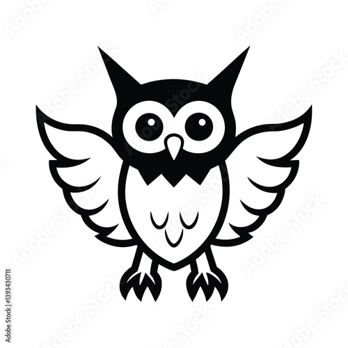 owl on white background