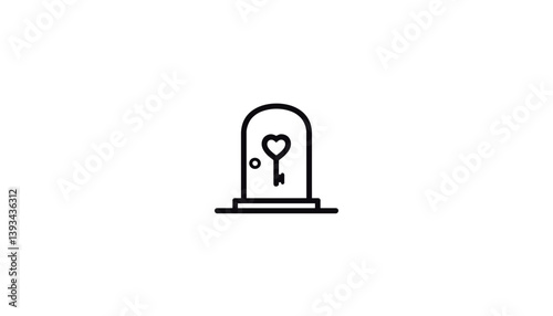 Door with heart key icon – symbol of emotional access, trust and vulnerability in personal growth and therapy