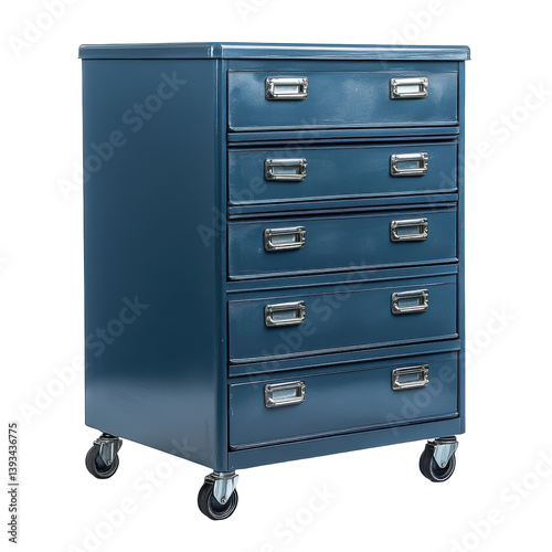 Rolling file cabinet with lockable drawers isolated on white background.PNG
