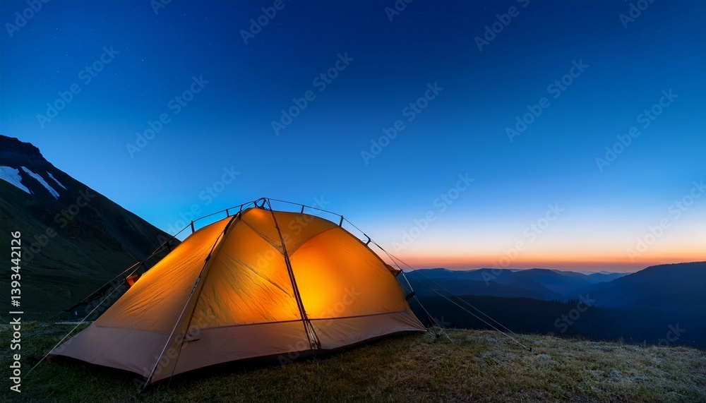 tent at sunset