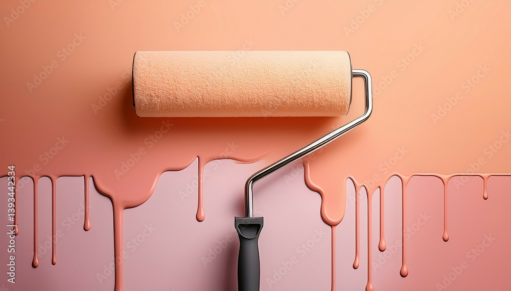 paint roller on wall