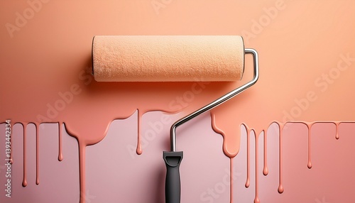 Obraz na płótnie paint roller on wall w salonie