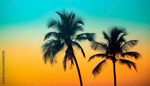 Obraz na płótnie palm tree silhouette w salonie