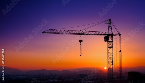 Obraz na płótnie crane at sunset w salonie