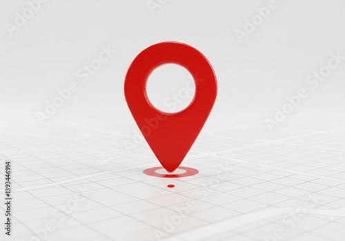 Red map pointer location pin gps navigation destination mark isolated on white background