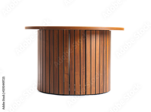 Obraz na płótnie Small stylish wooden coffee table on white background w salonie