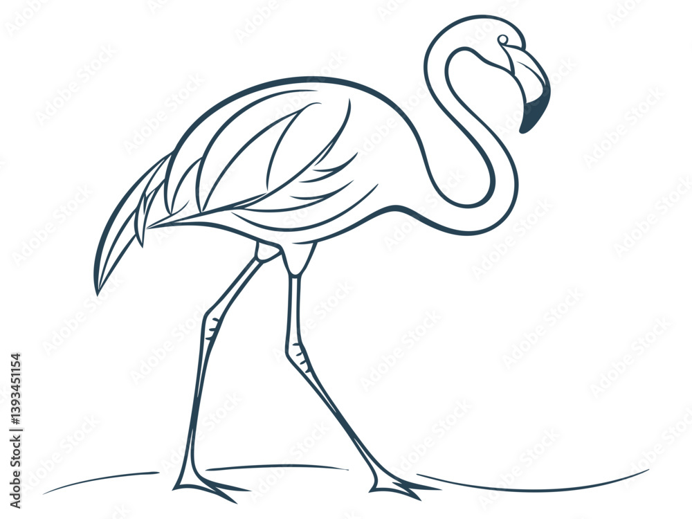 Fototapeta premium Flamingo Bird Minimalist Design