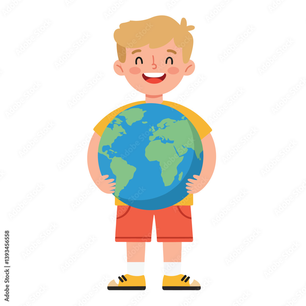 Child Learning Geography – Holding a Globe Child Learning Geography – Holding a Globe