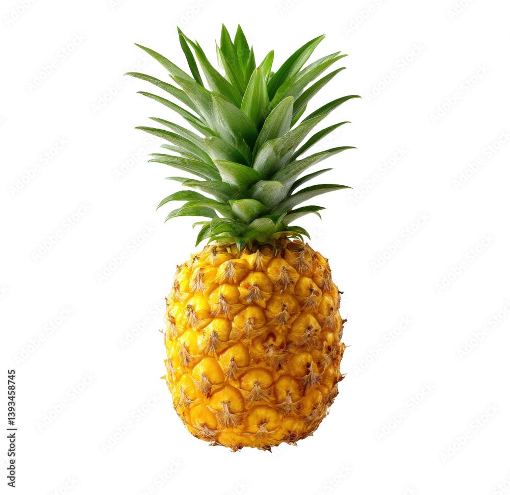 Fototapeta premium Vibrant pineapple closeup in studio setting food photography bright environment artistic viewpoint