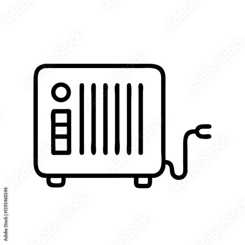 Electric heater radiator in minimalist design  