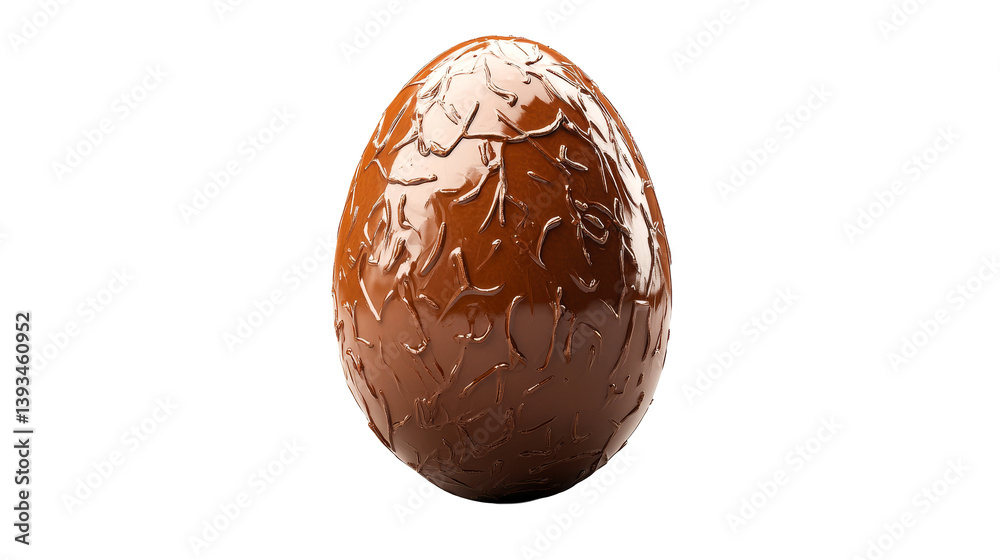 Shiny Brown Chocolate Egg with Design on Black, cut out transparent Shiny Brown Chocolate Egg with Design on Black, cut out transparent