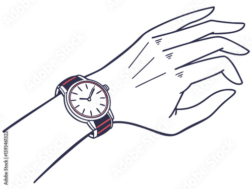 Hand with wristwatch vector design
