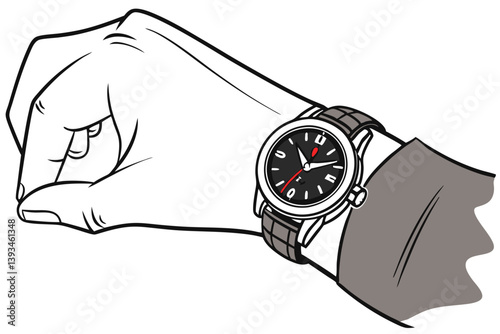Stylish hand with wristwatch