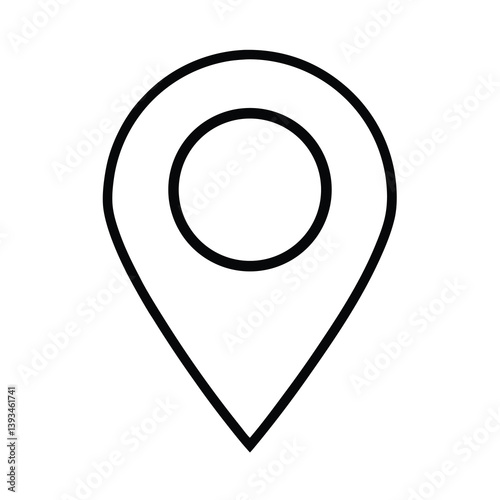 Black Location Pin Icon on White Background Free Download Black Location Pin Icon on White Background - GFXLoad