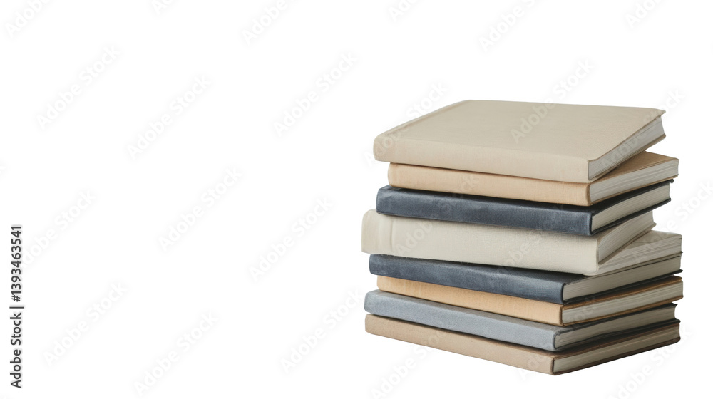 Aesthetic stack of soft cover notebooks in neutral colors minimalist workspace photo calm environment top-down view Aesthetic stack of soft cover notebooks in neutral colors minimalist workspace photo calm environment top-down view
