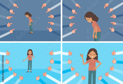 評価をうける褐色肌女性のセット