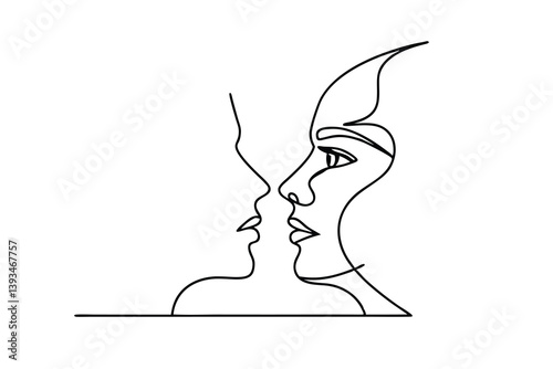 Womans Profile, Single Line Drawing, Crying, Tears, Sadness, Emotion, Grief, Minimalist Art, Black, 