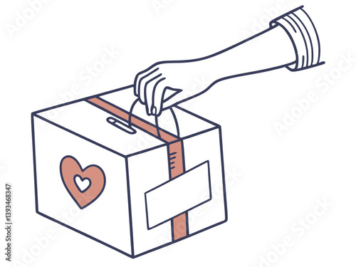 Hand Giving Charity Box to Someone in Need