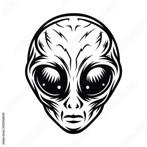 a alien head silhouette with large eyes