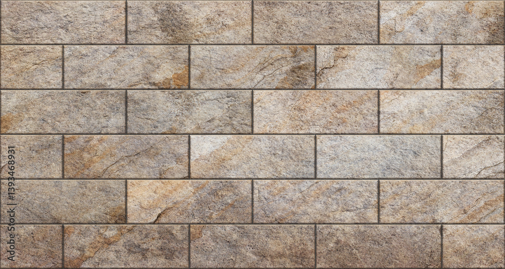 Fototapeta premium Panoramic texture background of a stone wall