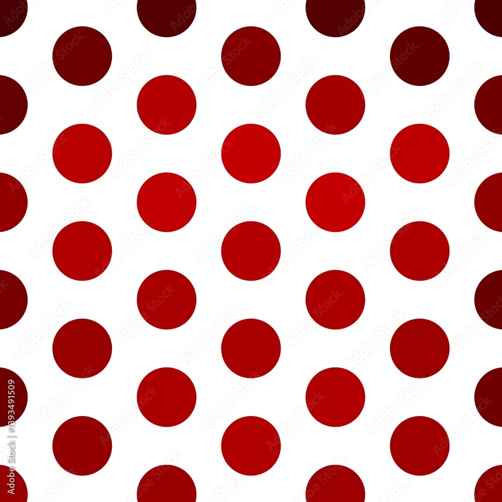 A seamless red polka dot pattern on a white background. The vibrant circular design features varying shades of red, creating a bold and playful visual ideal for textile prints, backgrounds, wallpapers A seamless red polka dot pattern on a white background. The vibrant circular design features varying shades of red, creating a bold and playful visual ideal for textile prints, backgrounds, wallpapers