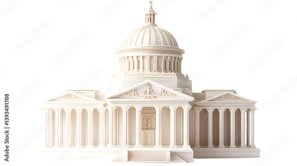 Fototapeta premium Neoclassical United States Capitol Building: Timeless Symbol of American Democracy and Power