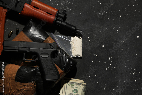 Drug packages with guns on ...
