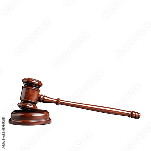 Obraz na płótnie Wooden gavel placed on a transparent background symbolizing justice and law w salonie