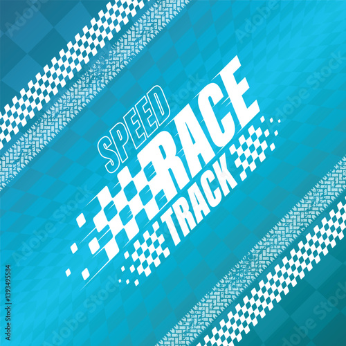 Tire track grunge blue racing design