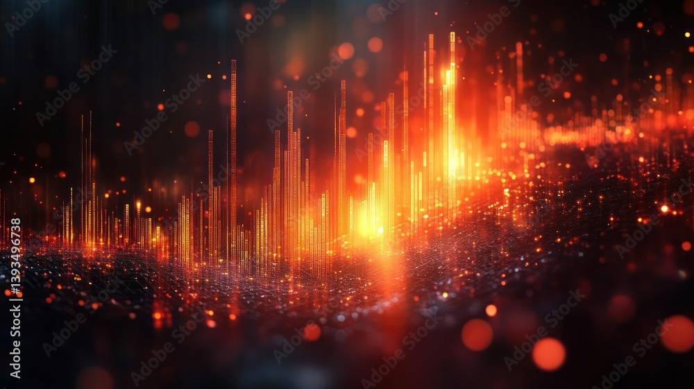 Obraz premium Fiery, abstract city skyline