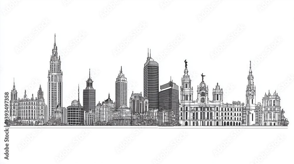 Fototapeta premium Madrid Skyline