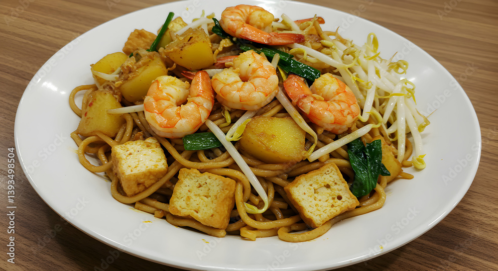 Shrimp And Tofu Noodles With Potatoes Shrimp And Tofu Noodles With Potatoes