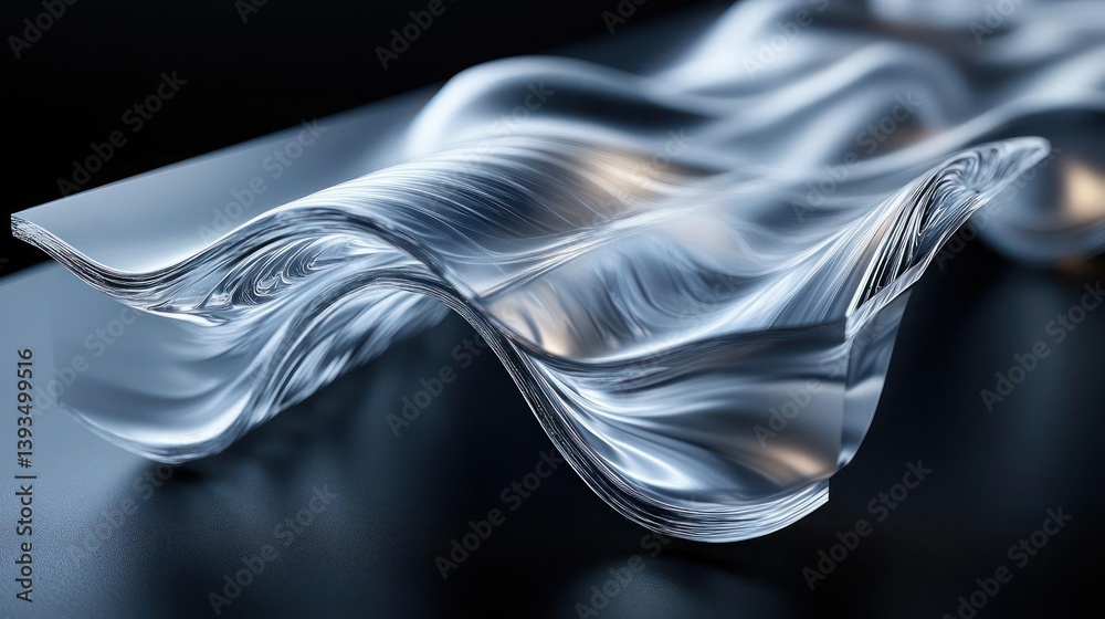 Naklejka premium Abstract, wavy, translucent, modern, design, surface, form