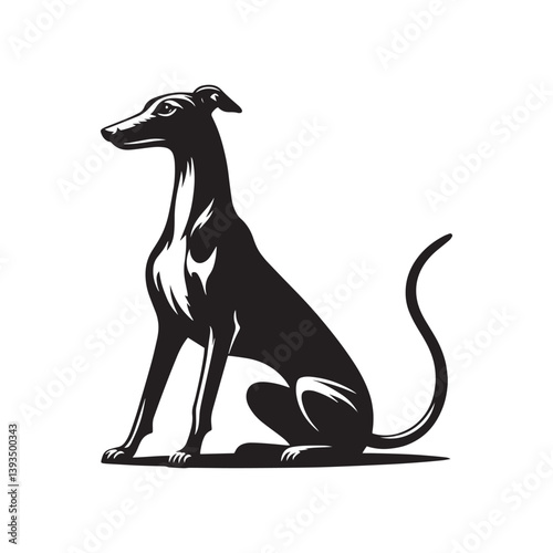 Whippet Dog Vector Silhouette, Sleek Canine Outline, Elegant Speedster Art for Pet Lovers, Logos, Stickers, Apparel, Digital Prints, Crafts, and Posters.