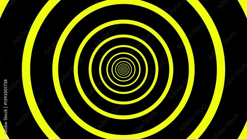 Animated 4k Looped Yellow Spiral- Optical Illusion Animated 4k Looped Yellow Spiral- Optical Illusion