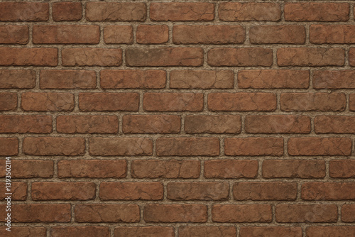 Wallpaper Mural Seamless Old Brick Wall Texture with Weathered Surface and Subtle Cracks, Flat Top-Down View, Warm Red and Brown Tones, Ideal for Vintage, Industrial, or Architectural Background Design Projects Torontodigital.ca