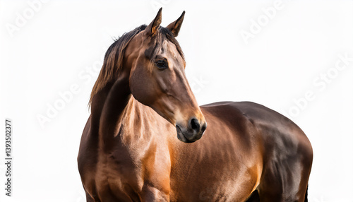 Brown horse isolated on white background