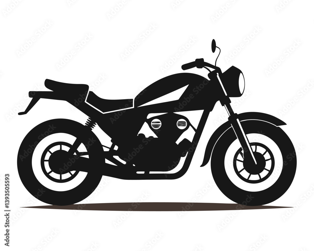 Obraz premium motorcycle silhouette on white background