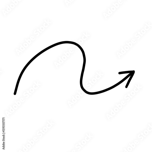 A fluid, wave-like curved arrow pointing right, representing flexibility, dynamic movement, and energy.