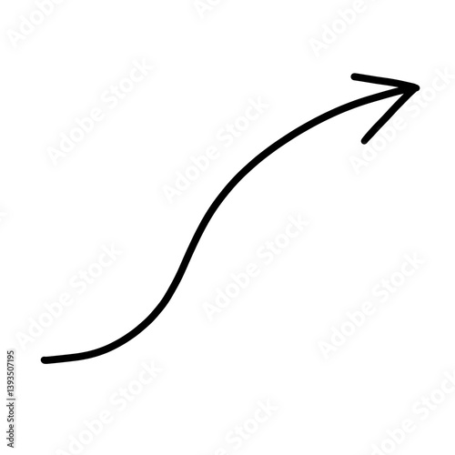 A long, flowing S-shaped arrow moving upward, representing flexibility and natural movement.