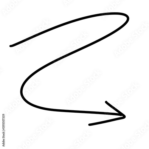 A stretched and softly curved arrow pointing right, indicating a gentle directional shift.