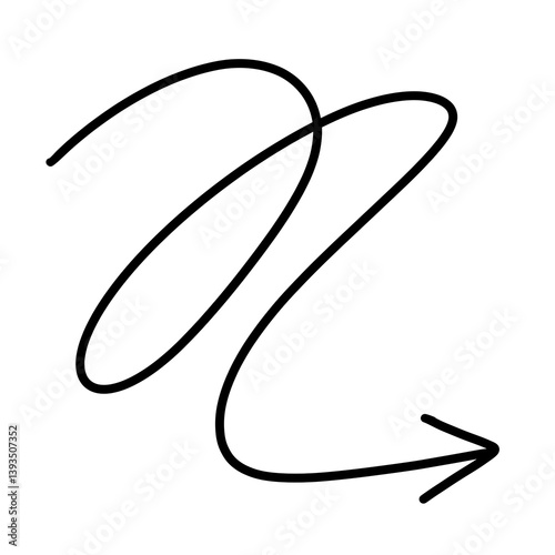 A unique twisted arrow with an interwoven shape, symbolizing complexity and intertwined motion.