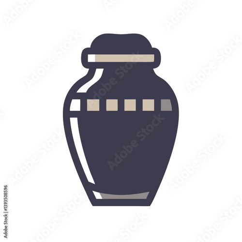 Cremation Urn Icon for Memorial Graphics, Ashes Ceremonies, and Funeral Programs
