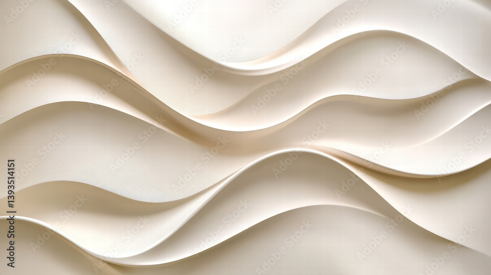 Fototapeta premium Wavy Texture Art: The image captures a mesmerizing and elegant flowing of a wavy texture, crafted from the interplay of light and shadow. This piece is a study in minimalist design