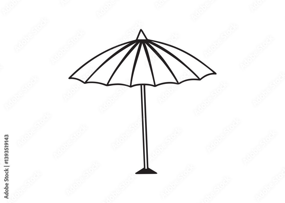 Beach umbrella silhouette vector