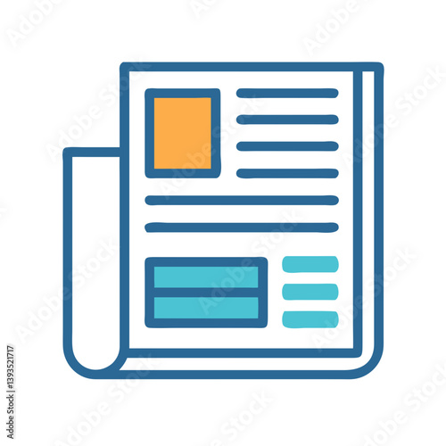 Newspaper Vector Icon Design


